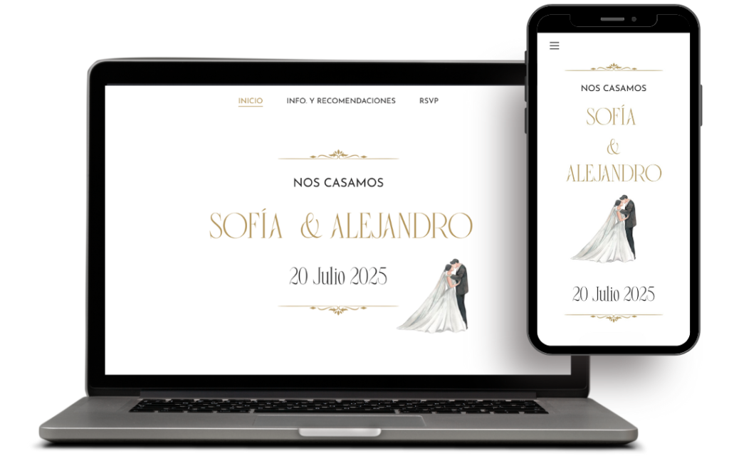 Invitación para boda animada elegante y moderna